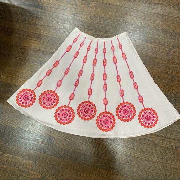 Kemp & Company Pale Pink Skirt Size 14 Quarter Circle Sequin Embellished Cotton - Picture 11 of 11